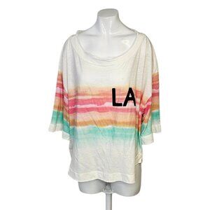 Anthropologie Daily Practice Short Sleeve Sunset Tee Size Medium Oversize Open B